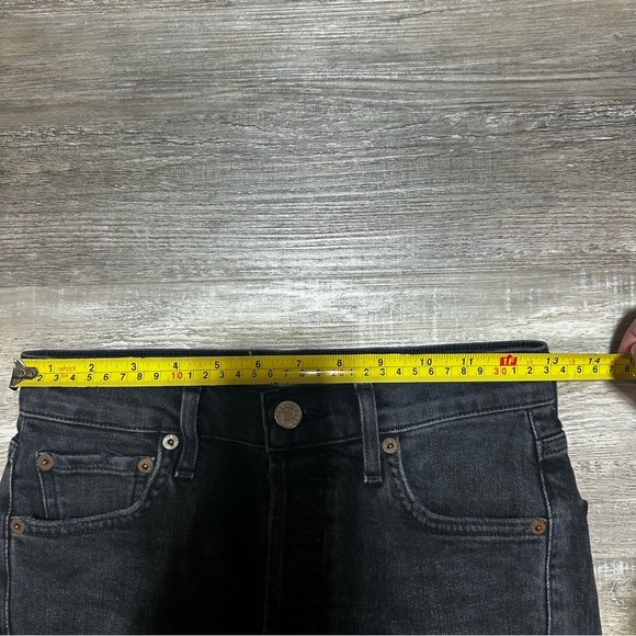 AGOLDE Nico High Rise Slim Fit Jeans in Cassette 25 Black Distressed - Picture 13 of 13